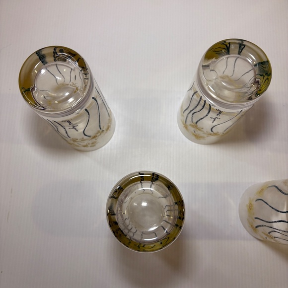 Lot of 5 Vintage MCM Jane Lynn Yellow Daffodil Highball Glasses Tumblers 5 1/2" - Picture 6 of 10